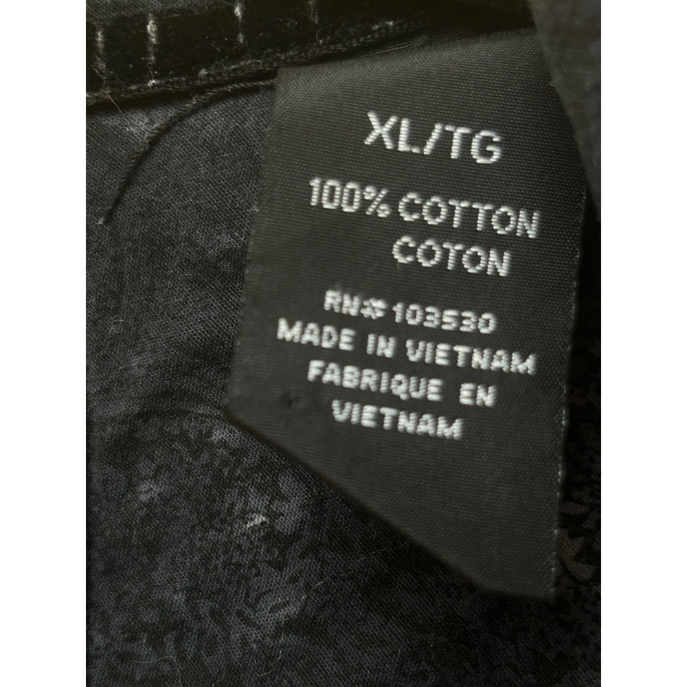 Age of Wisdom Mens XL Western Snap Shirt‎ Tie Dye Plaid Black Grey Paisley Yoke - Picture 6 of 9